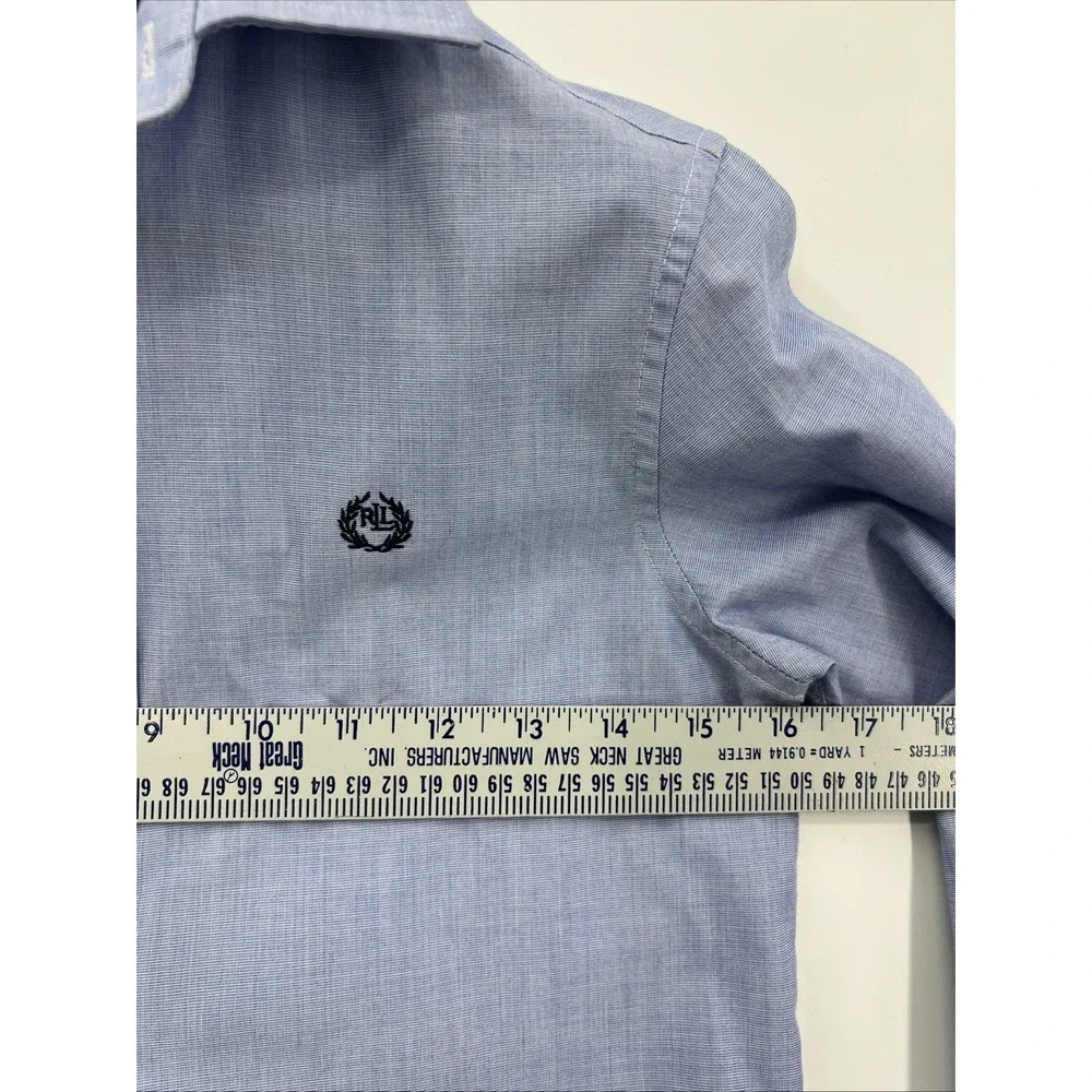 Ralph Lauren Boys Size 12 Oxford Blue Shirt Button‎ Down Long Sleeve Logo